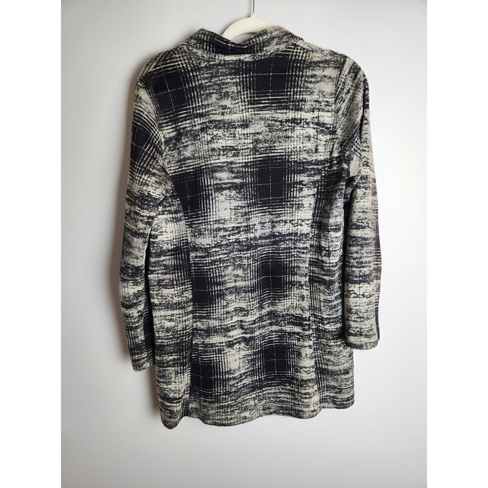 Comfy USA sweater jacket/shacket Sz M Pockets career office classic black gray - Picture 4 of 9